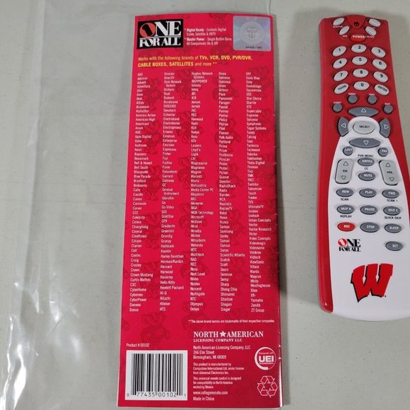 University of Wisconsin Badgers Universal Remote Control Plus Instructions - Picture 3 of 6